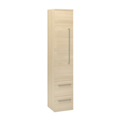 Mereo, Bino, dulap baie 163 cm înălțime, deschidere stânga, alb, alb/stejar, MER-CN637