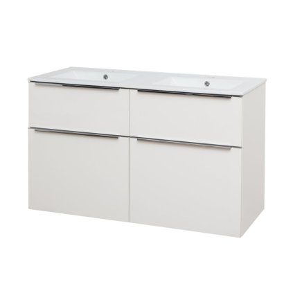 Mereo, Mailo, dulap baie cu chiuveta ceramica 121 cm, maner cromat, MER-CN513