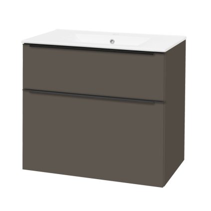 Mereo, Mailo, dulap baie cu chiuveta ceramica 81 cm, maner negru, MER-CN561B