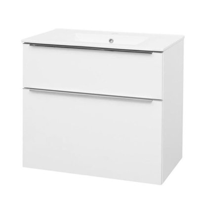 Mereo, Mailo, dulap baie cu chiuveta ceramica 81 cm, maner cromat, MER-CN511