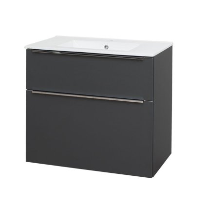 Mereo, Mailo, dulap baie cu chiuveta ceramica 81 cm, maner cromat, MER-CN531