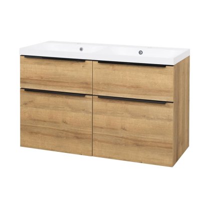 Mereo, Mailo, dulap de baie din marmură turnată 121 cm, mâner negru, MER-CN523MB