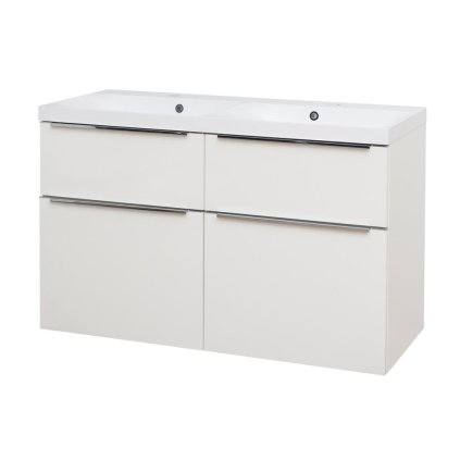 Mereo, Mailo, dulap de baie din marmură turnată de 121 cm, mâner cromat, MER-CN513M