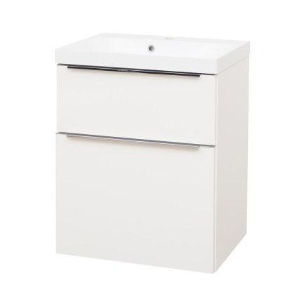 Mereo, Mailo, dulap de baie din marmură turnată de 61 cm, mâner cromat, MER-CN510M