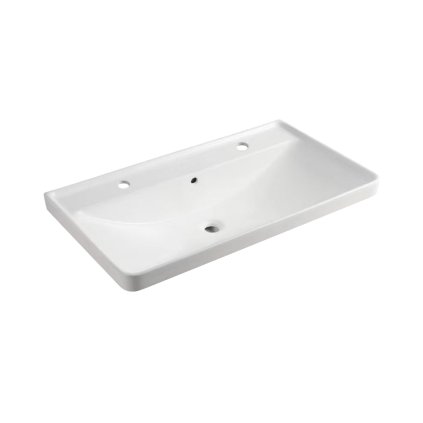 Mereo, Chiuvetă dublă Mobilier, 101x47,5x20,5 cm, ceramică, alb, MER-UC10148D