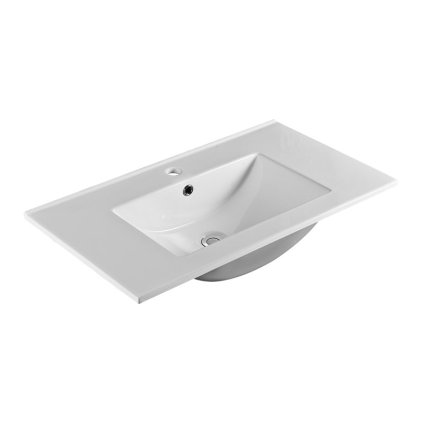 Mereo, chiuveta de mobila SLIM, 81x46x18 cm, ceramica, alb, MER-UC8146