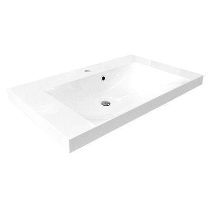 Mereo, Lavoar pentru mobila, 101x46x17 cm, marmura turnata, alb, MER-UCM10146