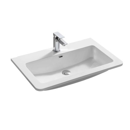 Mereo, Lavoar pentru mobila, 81x46,5x16 cm, marmura turnata, alb, MER-UCM8147
