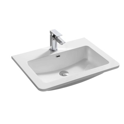 Mereo, Lavoar pentru mobila, 61x46,5x16 cm, marmura turnata, alb, MER-UCM6147