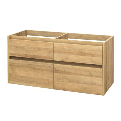 Mereo, Opto, dulap baie 121 cm, alb, stejar, alb/stejar, negru, MER-CN923S