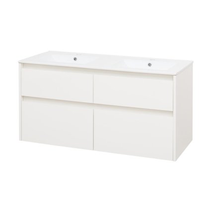 265796 mereo opto kupelnova skrinka s keramickym umyvadlom 121 cm biela dub biela dub cierna mer cn913