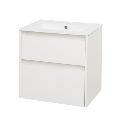 265526 mereo opto kupelnova skrinka s keramickym umyvadlom 61 cm biela dub biela dub cierna mer cn910