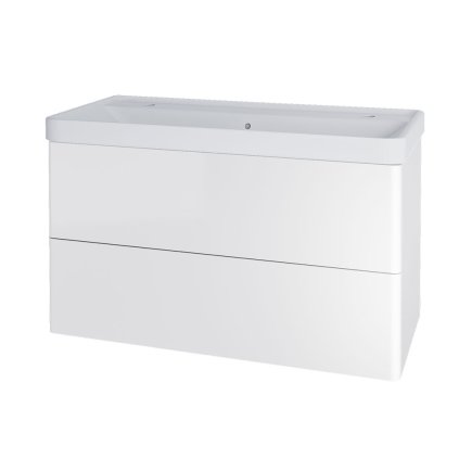 Mereo, Siena, dulap baie cu chiuveta ceramica 101 cm, pentru 2 baterii, MER-CN4122