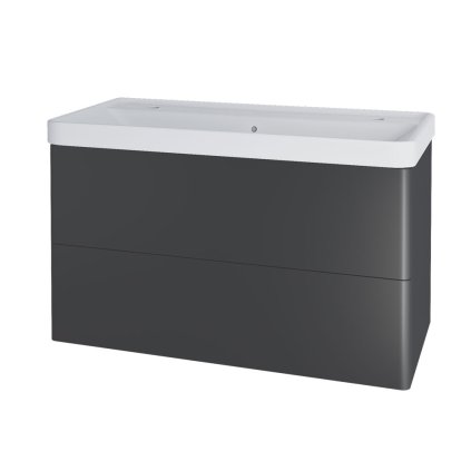 Mereo, Siena, dulap baie cu chiuveta ceramica 101 cm, pentru 2 baterii, MER-CN4322