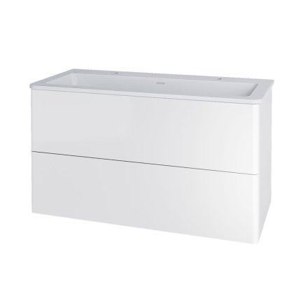 Mereo, Siena, dulap de baie din marmură turnată 101 cm, pentru 2 robinete, MER-CN412M2