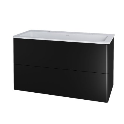 Mereo, Siena, dulap de baie din marmură turnată 101 cm, pentru 2 robinete, MER-CN442M2