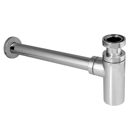 Mereo, Sifon pentru chiuvetă rotund, tot din metal cu piuliță de alunecare, crom. alamă, 5/4"x ø 32 mm, MER-CH12