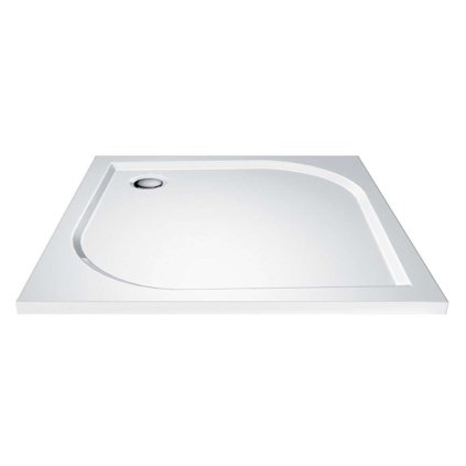 Mereo, Cadă de duș, pătrată, marmură turnată, fără picioare, albă, MER-CV35M
