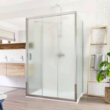 Mereo, Cabină de duș, Lima, dreptunghi, pătrat, crom ALU, sticlă Point, MER-CK88632K