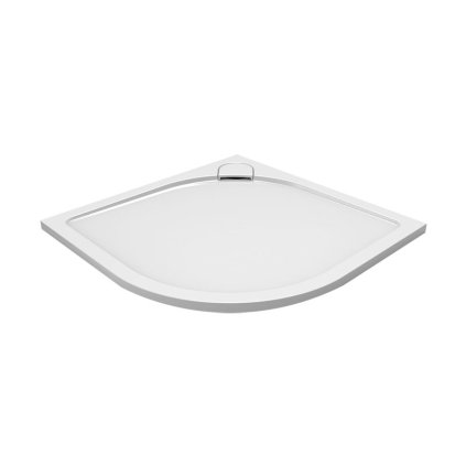 Mereo, Cadă de duș pătrată cu capac rotund sif., incl. sif., fara picioare, marmura turnata, MER-CV05CS