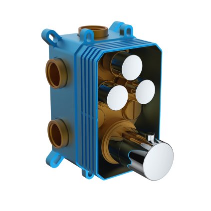 Mereo, Robinet termostatic cu buton ascuns - 3 căi - fără capac, MER-CB60107T