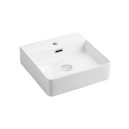 Mereo, Blat și chiuvetă suspendată cu preaplin, 420x425x130 mm, ceramică - se trimite pe palet, MER-UC424212