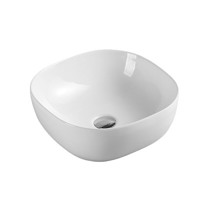 Mereo, Chiuvetă blat fără preaplin, 410x410x150 mm, pătrată, ceramică - se trimite pe palet, MER-UC414115S