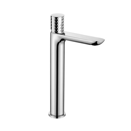 Mereo, Baterie înaltă pentru lavoar, diamant, Viana, fără priză, crom, MER-CBE10102A
