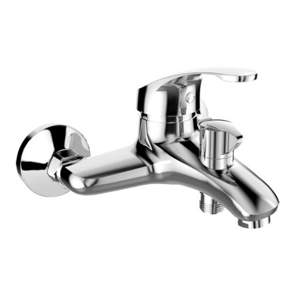 Mereo, Baterie pentru cada de perete, Sonata, cu comutator ceramic, fara accesorii, crom, MER-CB90104N