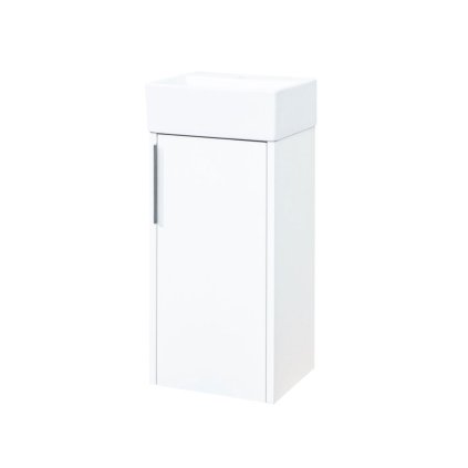 Mereo, Vigo, dulap baie cu chiuveta ceramica, 33 cm, alb, stejar, MER-CN350