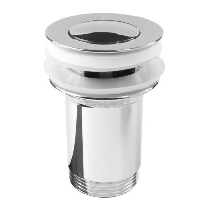 Mereo, priza de inchidere CLIC-CLAC, integral metal cu preaplin, crom. alamă, ø 5/4", rotund, MER-CH05