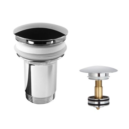 Mereo, Ieșire de închidere cu sită CLIC-CLAC ø 5/4" integral metal cromat cu preaplin, extragere, MER-CH03VS