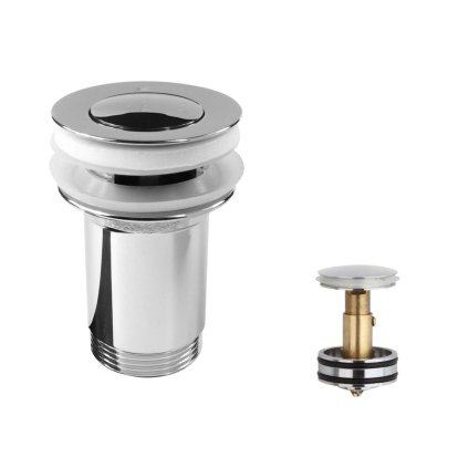 Mereo, Iesire de inchidere cu sita CLIC-CLAC ø 5/4" integral metal cromat cu preaplin, extragere, MER-CH05V