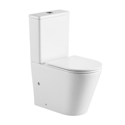 Mereo, WC combi, deșeuri vario, cu glugă, Smart Flush RIMLESS, ceramică, incl. scaune, MER-VSD91T1