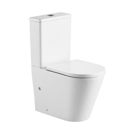Mereo, WC combi, deșeuri vario, cu glugă, Smart Flush RIMLESS, ceramică, incl. scaune, MER-VSD91T2