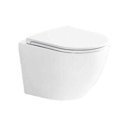Mereo, WC suspendat cu hotă, Smart Flush RIMLESS, 495x360x370, ceramică, incl. scaune CSS113S, MER-VSD82T1