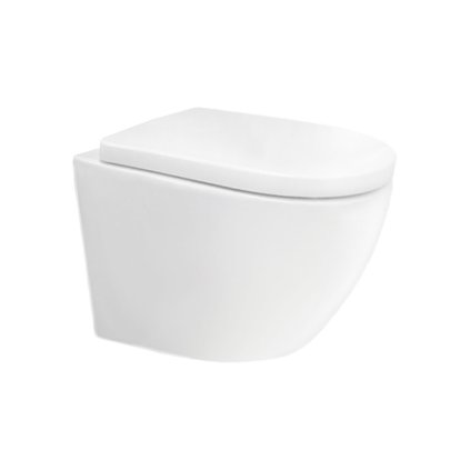 Mereo, WC suspendat cu hotă, Smart Flush RIMLESS, 495x360x370, ceramică, incl. scaune CSS115SN, MER-VSD82T2