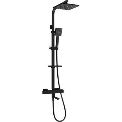 Mexen - Set de duș CQ45 cu baterie termostatică Cube, negru, 779104595-70