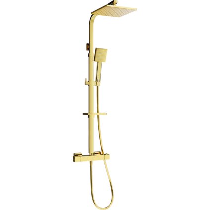 Mexen - Set de duș CQ45 cu robinet termostatic Cube, auriu, 772504595-50