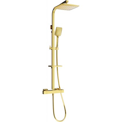Mexen - Set de duș CQ62 cu robinet termostatic Cube, auriu, 772506295-50