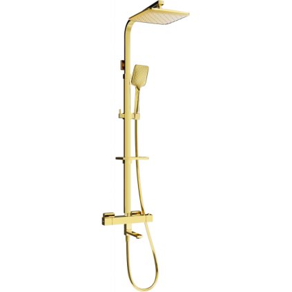 Mexen - Set de duș CQ62 cu robinet termostatic Cube, auriu, 779106295-50