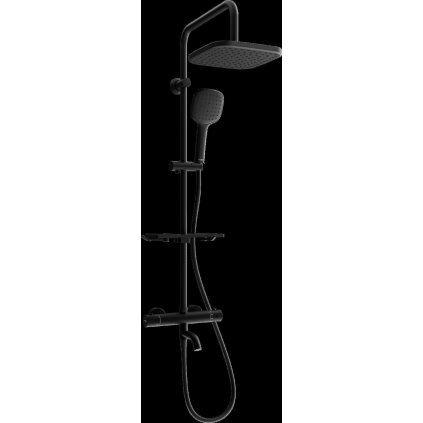 Mexen - Set de duș KT33 cu robinet termostatic pentru baie Kai, negru, 779003393-70
