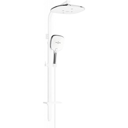 Mexen - Set de duș Q17 cu cap circular superior, alb-crom, 798171795-21