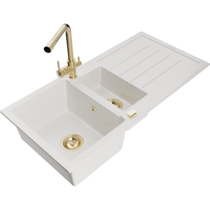 235626 mexen andres granitovy drez 1000x500x200 mm 1 5 komorovy zlata bateria duero biela 6515 20 671600 50
