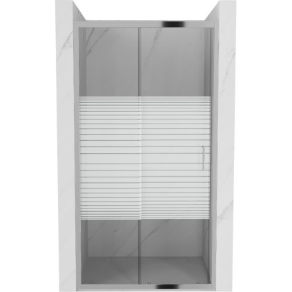 Mexen Apia, usa culisanta pentru deschidere 90 x 190 cm, benzi de sticla transparenta de 6 mm, profil cromat, 845-090-000-01-20