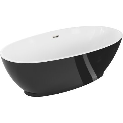 479471 3 mexen bilbao volne stojaca vana 180 x 90 cm biela cierna brusena ocel prepad 51311809075 97