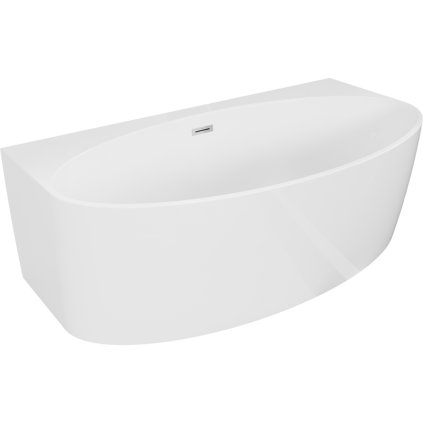 510286 mexen bruna volne stojaca vana ku stene 150 x 82 cm biela leskla chromovy prepad 52731508200 01