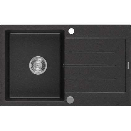 Mexen Bruno - chiuveta granit 79,5x49,5cm, 1 camera, negru-argintiu, 6513791010-73