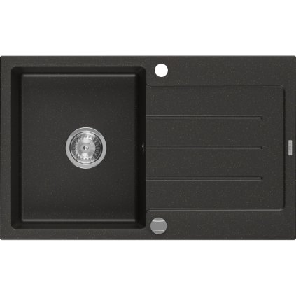 Mexen Bruno - chiuveta granit 79,5x49,5cm, 1 camera, negru-auriu, 6513791010-75