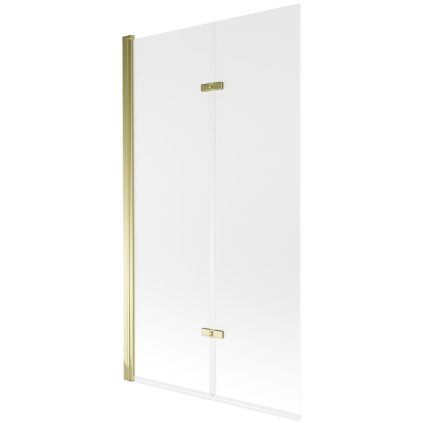 Mexen Castor, paravan de baie cu 2 aripi 100 x 150 cm, aripă pivotantă, sticlă mată de 6 mm, profil auriu, 892-100-002-50-30